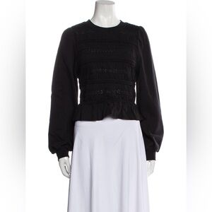 SEA New York Crew Neck Long Sleeve Crop Top - Size S